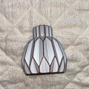 Super cute boho vase!! (off white w/ grey-ish tint & a terra-cotta outline)
